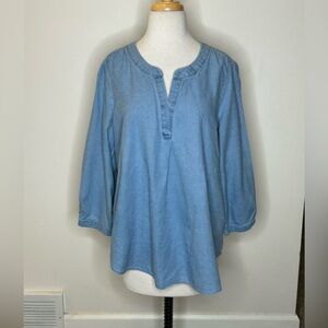 Women's J. Jill Denim Blue Denim Top Size M